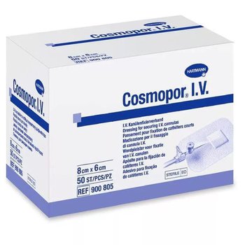 Cosmopor I.V./ Космопор Ай Ви - пластырь для фиксации катетера из нетканого материала от компании Paul Hartmann AG/ Пауль Хартманн АГ, 8x6 cм, 50 шт/уп.