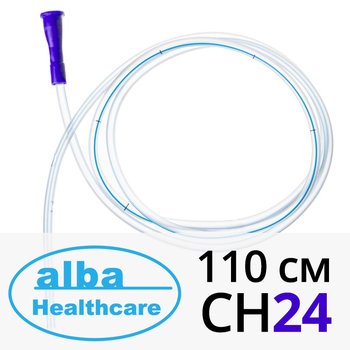 ALBA Healthcare/ Альба Хелскейр трубка медицинская желудочная (назоэнтеральный зонд) с рентгеноконтрастной полосой; 110 см СН24