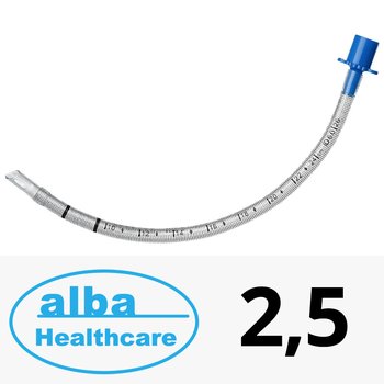 ALBA Healthcare/ АЛЬБА Хелскейр трубка эндотрахеальная армированная одноразовая без манжеты (Мерфи с рентгеноконтрастной полосой); №2.5