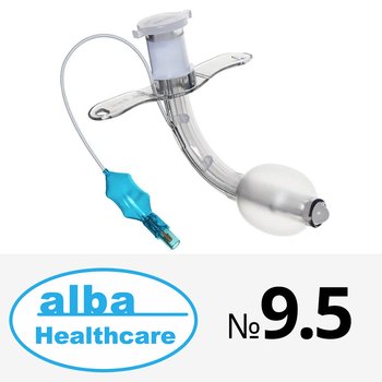 ALBA Healthcare/ АЛЬБА Хелскейр трубка эндотрахеальная трахеостомическая стандартная одноразовая c рентгеноконтрастной полосой и манжетой; №9.5