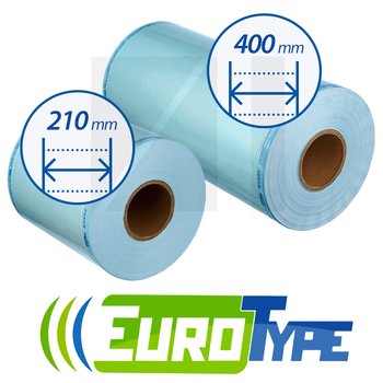 EuroType комбинированный ПЛОСКИЙ рулон для паровой (1 индикатор) и газовой (2 индикатора) стерилизации; Ширина: от 210  до 400 мм  ; 1 шт.
