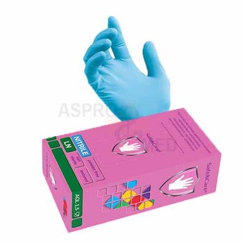 Перчатки нитриловые голубые "Safe&Care" AN320 100шт/уп