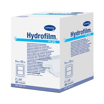 Hydrofilm plus / Гидрофилм плюс - прозрачная повязка с впитывающей подушечкой,5см х 7,2 см,50 шт.