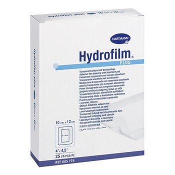 Hydrofilm plus / Гидрофилм плюс - прозрачная повязка с впитывающей подушечкой, 10 см х 12 см, 25 шт.