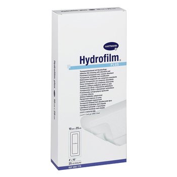 Hydrofilm plus / Гидрофилм плюс - прозрачная повязка с впитывающей подушечкой,10 см х 25 см, 25 шт.