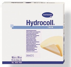 Hydrocoll thin / Гидроколл тин - самофиксирующиеся гидроколлоидные повязки, 15 х 15 см, 5 шт.