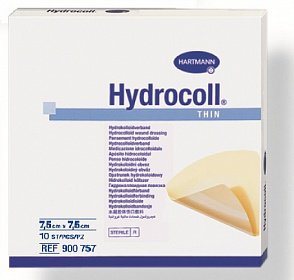 Hydrocoll thin /  Гидроколл тин - самофиксирующиеся гидроколлоидные повязки, 7,5 см х 7,5 см, 10 шт.