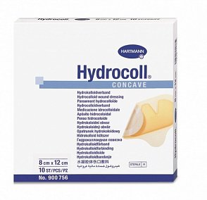 Hydrocoll concave/ Гидроколл конкейв гидроколлоидные повязки на пятки и локти, 8 х 12 см, 10 шт.