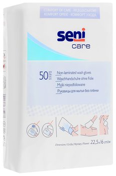 Seni Care / Сени Кейр - Рукавица для мытья (без непроницаемой пленки), 50 шт.