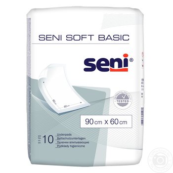 Seni Soft Basic / Сени Софт Бейсик - пеленки впитывающие гигиенические, 90 х 60, 10 шт.