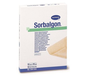 Sorbalgon / Сорбалгон - повязка из волокон кальция-альгината, 10 см х 10 см, 10 шт.
