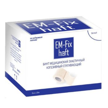 Бинт самофиксирующийся EM-Fix haft (белый/синий/красный), 20 метров, ШТ