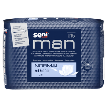 Seni Man Normal/ Сени Мен Нормал урологические прокладки (вкладыши) для мужчин, 15шт.
