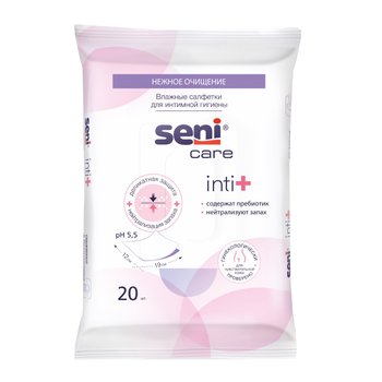 Seni Care/ Сени Кейр влажные салфетки Inti+ для интимной гигиены, 20 шт.