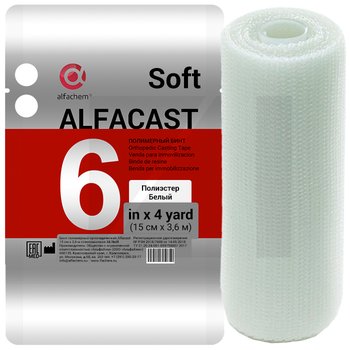 Alfacast Soft/ Альфакаст Софт бинт нестерильный ортопедический полимерный, ПОЛИЭСТЕР, БЕЛЫЙ, 15 см х 3,6 м