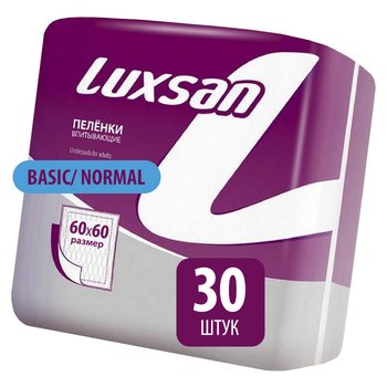 Luxsan Basic/ Normal (Люксан Бейсик/ Нормал) пеленки впитывающие одноразовые; впитываемость: 1200 мл; 60х60 см; 30 шт