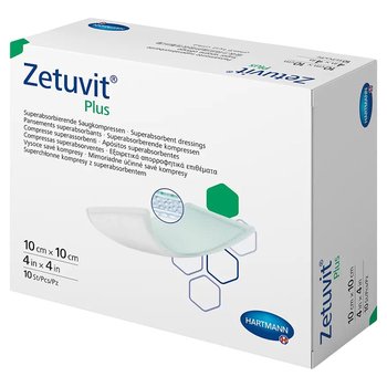 Zetuvit Plus/ Цетувит Плюс повязка суперабсорбирующая стерильная от компании Paul Hartmann AG/ Пауль Хартманн АГ; 10х10 см, 10 шт