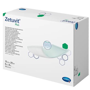 Zetuvit Plus/ Цетувит Плюс повязка суперабсорбирующая стерильная от компании Paul Hartmann AG/ Пауль Хартманн АГ; 15х20 см, 10 шт