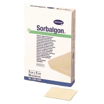 Sorbalgon / Сорбалгон повязки из волокон кальция-альгината от компании Paul Hartmann AG/ Пауль Хартманн АГ; 5х5 см, 10 шт.