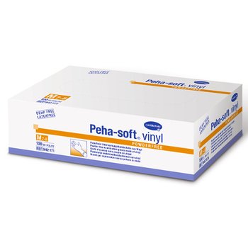 PEHA-SOFT Vinyl powderfree / ПЕХА-СОФТ Винил перчатки из винила без пудры от компании Paul Hartmann AG/ Пауль Хартманн АГ; S | M | L ; 100 шт. (50 пар)