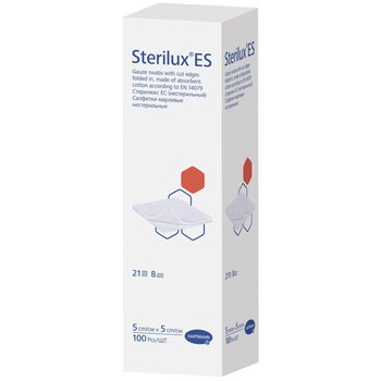 STERILUX ES/ СТЕРИЛЮКС ЕС салфетки стерильные из перевязочной марли; 8 слоев; 21 нить; 5х5 см; 100 шт