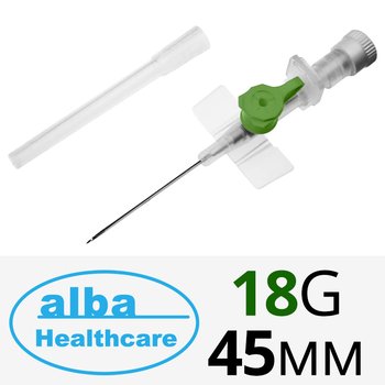 ALBA Healthcare/ АЛЬБА Хелскейр катетер (канюля) периферический с инъекционным портом Luer-Loсk/ Луер-Лок; 18G; 45 мм; 100 шт.