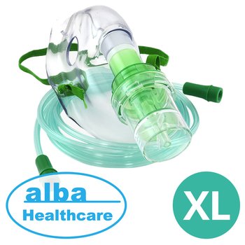 ALBA Healthcare/ АЛЬБА Хелскейр маска лицевая аэрозольная нереверсивная (с небулайзером); с кислородной трубкой 2 м; размер XL