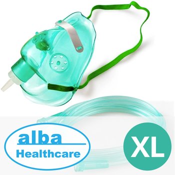 ALBA Healthcare/ АЛЬБА Хелскейр маска лицевая кислородная нереверсивная с кислородной трубкой 2 м; размер XL