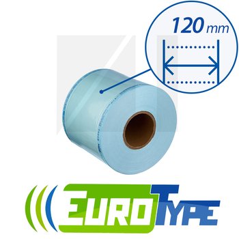 EuroType комбинированный плоский рулон для паровой (1 индикатор) и газовой (2 индикатора) стерилизации; Ширина: 120 мм; 1 шт.