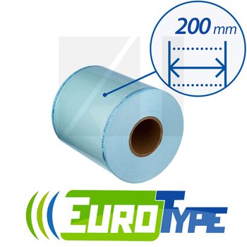 EuroType комбинированный плоский рулон для паровой (1 индикатор) и газовой (2 индикатора) стерилизации; Ширина: 200 мм; 1 шт.