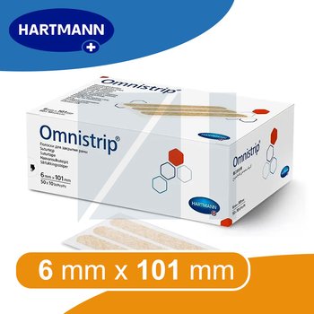 Omnistrip/ Омнистрип стерильный, гипоаллергенный пластырь для сведения краев ран от компании Hartmann/ Хартманн, 6 х 101 мм; 500 шт/ упак.