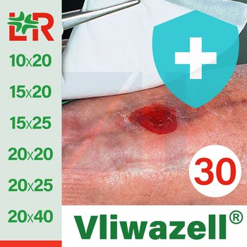 Vliwazell®/ Фливацель стерильная супервпитывающая не прилепающая к ране повязка от компании Lohmann & Rauscher (L&R)/ Ломанн и Раушер; все размеры; 30 шт/уп