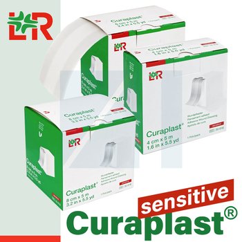 Curaplast® Sensitive/ Курапласт Сенситив адгезивная (самоклеящаяся) раневая повязка (лейкопластырь) от компании Lohmann & Rauscher (L&R)/ Ломанн и Раушер; все размеры; рулон 5 м