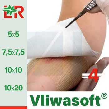 Vliwasoft®/ Фливасофт нестерильные мягкие нетканые перевязочные салфетки от компании Lohmann & Rauscher (L&R)/ Ломанн и Раушер; все размеры; 4 слоя; 100 шт/уп