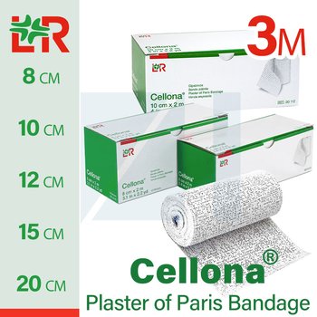 Cellona® Plaster of Paris Bandage/ Целлона гипсовый бинт от компании Lohmann & Rauscher (L&R)/ Ломанн и Раушер; Все размеры; длина: 3 м; 5 шт/уп