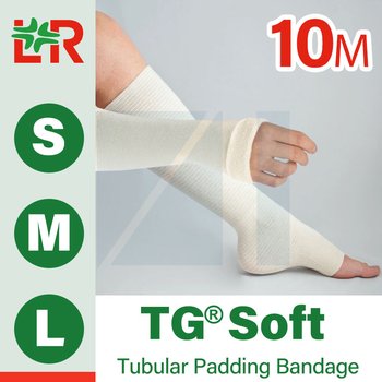 TG® Soft/Ти-Джей Софт плотная бесшовная трубчатая повязка (чулок) под гипс от компании Lohmann & Rauscher (L&R)/ Ломанн и Раушер; размеры S/ М/ L; длина 10 м; ширина 5/ 9/ 15 см