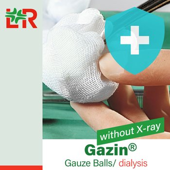 Gazin® Gauze Balls/ Газин СТЕРИЛЬНЫЕ тампоны (шарики) из перевязочной марли для диализа от компании Lohmann & Rauscher (L&R)/ Ломанн и Раушер; 25x(2+2) шт/уп
