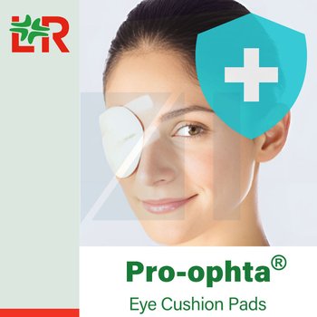 Pro-ophta® Eye Cushion Pads/ Про-офта стерильные подушечки для глаз с запечатанными краями от компании Lohmann & Rauscher (L&R)/ Ломанн и Раушер; 6,2х7,2 см; 25 шт/уп