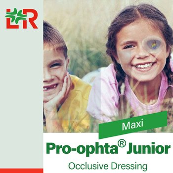 Pro-ophta® Junior Maxi/ Про-офта Джуниор Макси окклюзионная гипоалергенная повязка для глаз от компании Lohmann & Rauscher (L&R)/ Ломанн и Раушер; 7,0х5,9 см; 5/ 50/ 100 шт/уп