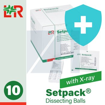 Setpack® Dissecting Balls X-ray detectable/ Сетпак СТЕРИЛЬНЫЕ рентгеноконтрастные тампоны (шарики) для препарирования от компании  Lohmann & Rauscher (L&R)/ Ломанн и Раушер; Размеры: S/ M/ L; 10 шт/уп