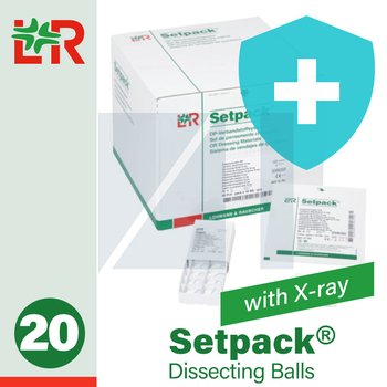 Setpack® Dissecting Balls X-ray detectable/ Сетпак СТЕРИЛЬНЫЕ рентгеноконтрастные тампоны (шарики) для препарирования от компании  Lohmann & Rauscher (L&R)/ Ломанн и Раушер; Размеры: S/ M/ L; 20 шт/уп