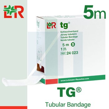 TG® Tubylar Bandage/Ти-Джей Тубуляр Бандаж эластичный трубчатый бесшовный бинт от компании Lohmann & Rauscher (L&R)/ Ломанн и Раушер; размеры 1-7; длина: 5 м; штука